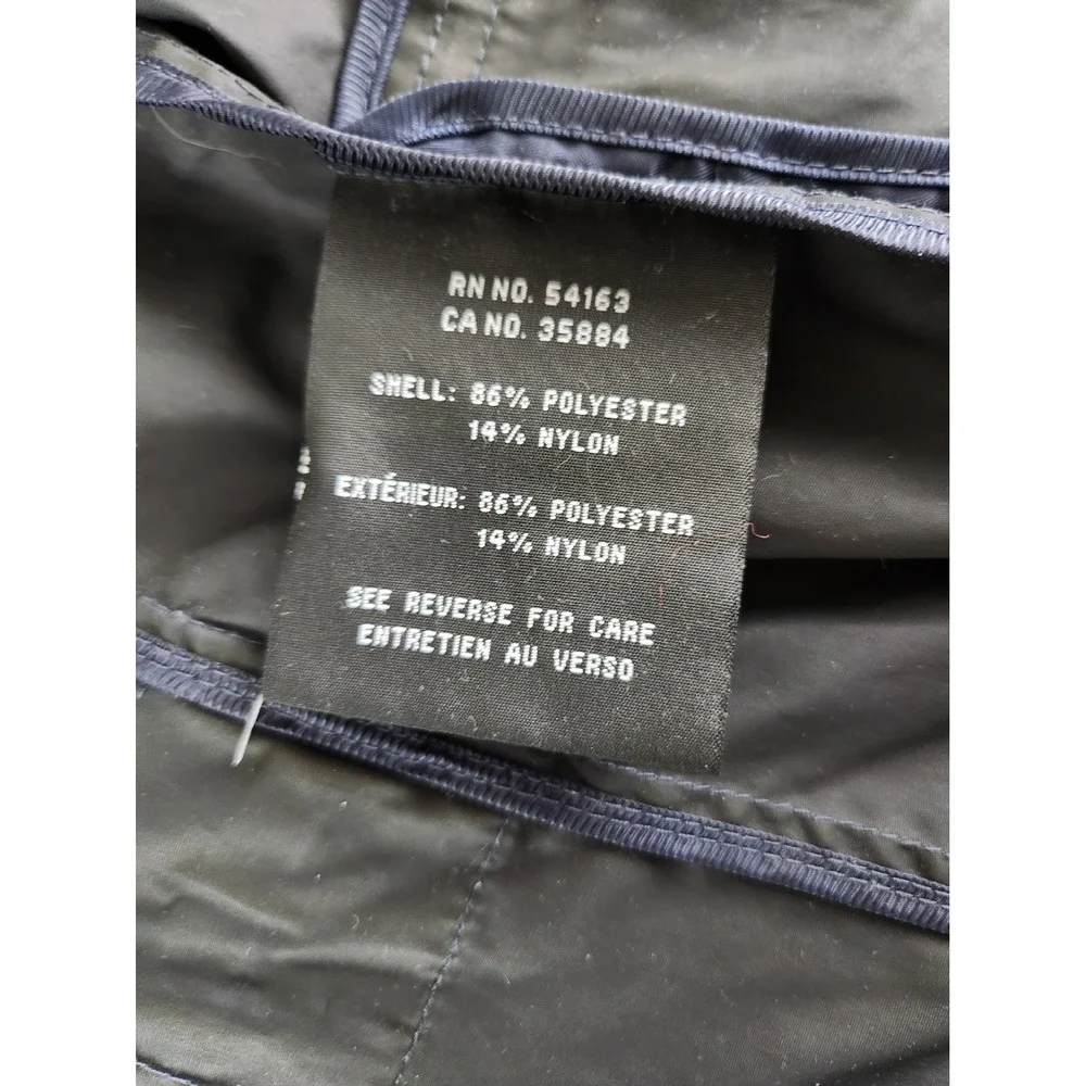 Cole Haan Signature Women's Small Navy Hooded Rain Coat Drawstring Hood_12